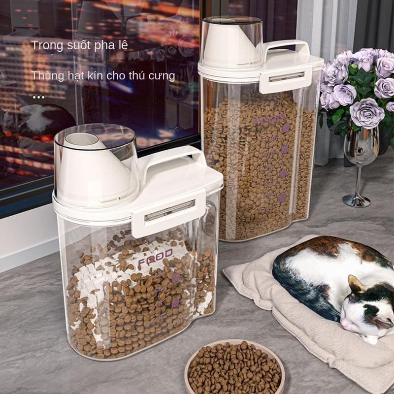 Xô bảo quản thức ăn cho mèo, xe tăng chống ẩm kín, xô bảo quản thức ăn cho chó, hộp đựng đồ ăn Nhẹ cho thú cưng, xe tăng thực phẩm đóng hộp khô, xe tăng kín