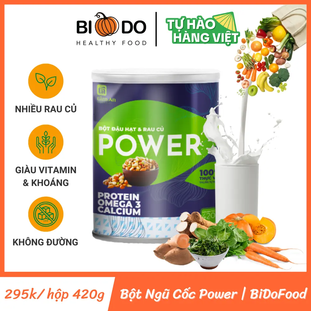 Bột Ngũ Cốc Rau Củ Power 420g - Sữa Hạt Bổ Sung Dinh Dưỡng Đường ngũ cốc ăn sáng Food