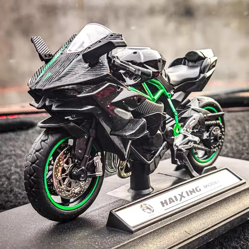 1:18 Alloy Sports Diecast Metal H2R Motorbike Collection Simulation Toys Childrens Gift Motorcycle Model