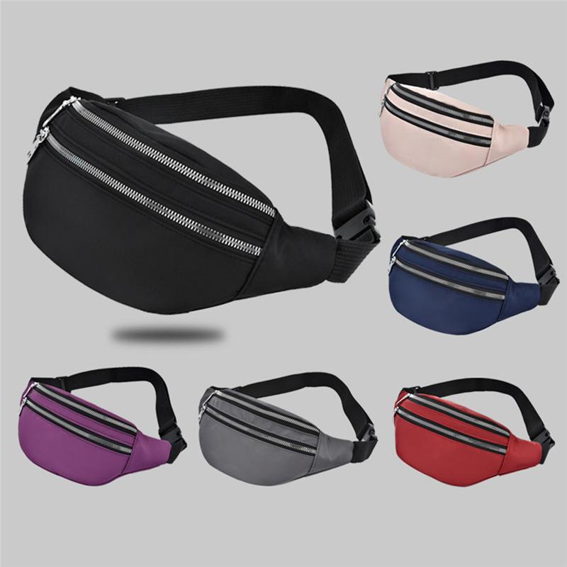 Outdoor Waterproof Double Zipper Bag Running Belt Bum Waist Pouch Pack Camping Sports Hiking  For Men Women 0