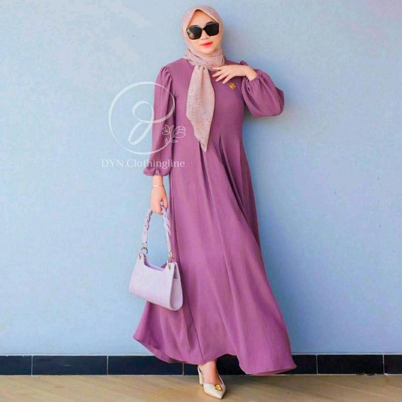 gamis karin model terbaru 2025 crinkle airflow premium Dress Balon Wanita 7