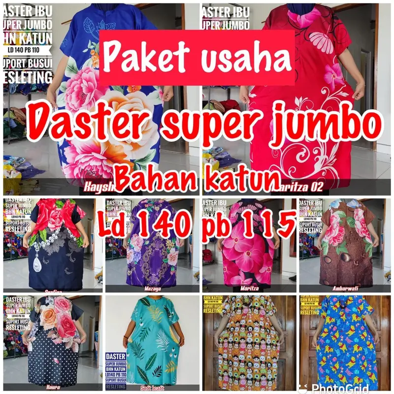 4pcs daster super jumbo katun paket usaha daster extra jumbo Busui 0