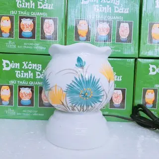 Đèn xông tinh dầu gốm sứ Bát Tràng - Size lớn nhiều họa tiết kết hợp với Tinh Dầu Thơm Phòng tạo hương thơm trang trí đèn cho phòng khách, phòng ngủ 2