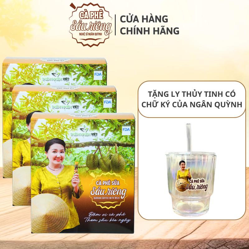 [Có Quà] Combo 3 Hộp Cà Phê Sữa Sầu Riêng Ngân Quỳnh Đậm Vị Cà Phê Thơm Sầu Béo Ngậy - 3 Hộp 12 Gói (18g/gói) Coffee/Cafe combo  3 cà  phê cà  phê