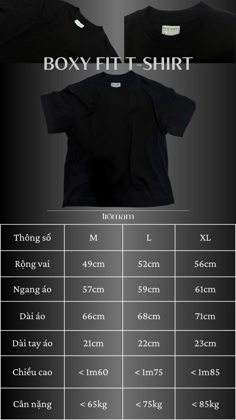 Product Introduction of (TR) Áo thun cổ tròn Tromam basic form Boxy và Oversize. Chất liệu 100% cotton 270gms 13