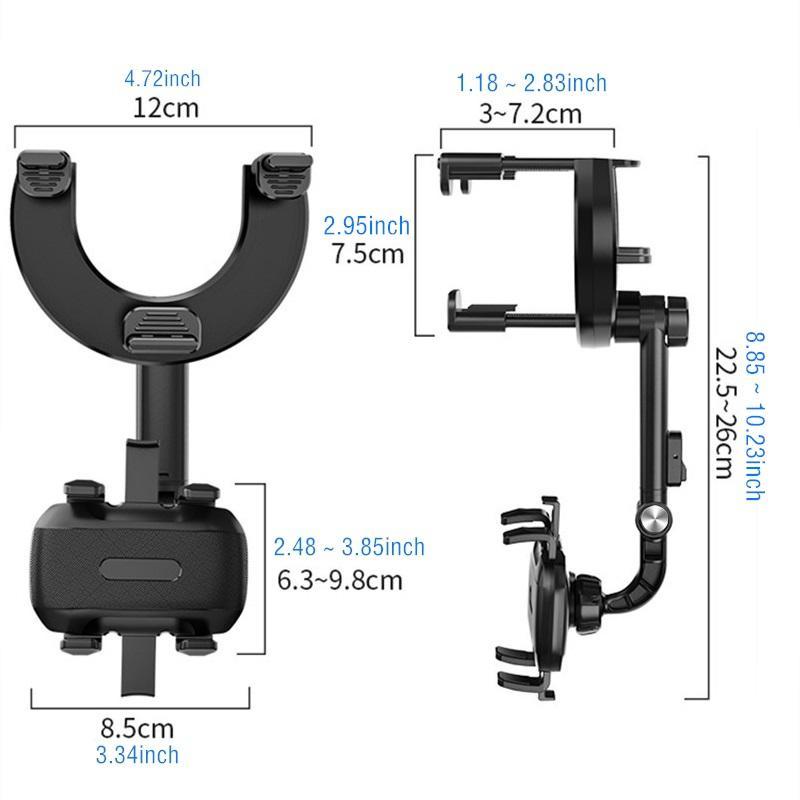 Car Rearview Mirror Phone Holder, 360 Degree Rotatable Car Phone Navigation Bracket, Rearview Mirror Mount, Universal Car Interior Accessories For Most Smartphones 1