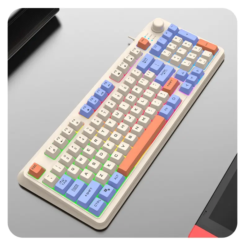 [ Giá sỉ ] Bàn phím giả cơ Gaming Xunfox K82 Có núm xoay - Led Rainbow - Keycap BPT - Phím cực êm không có tiếng | BigBuy360 - bigbuy360.vn