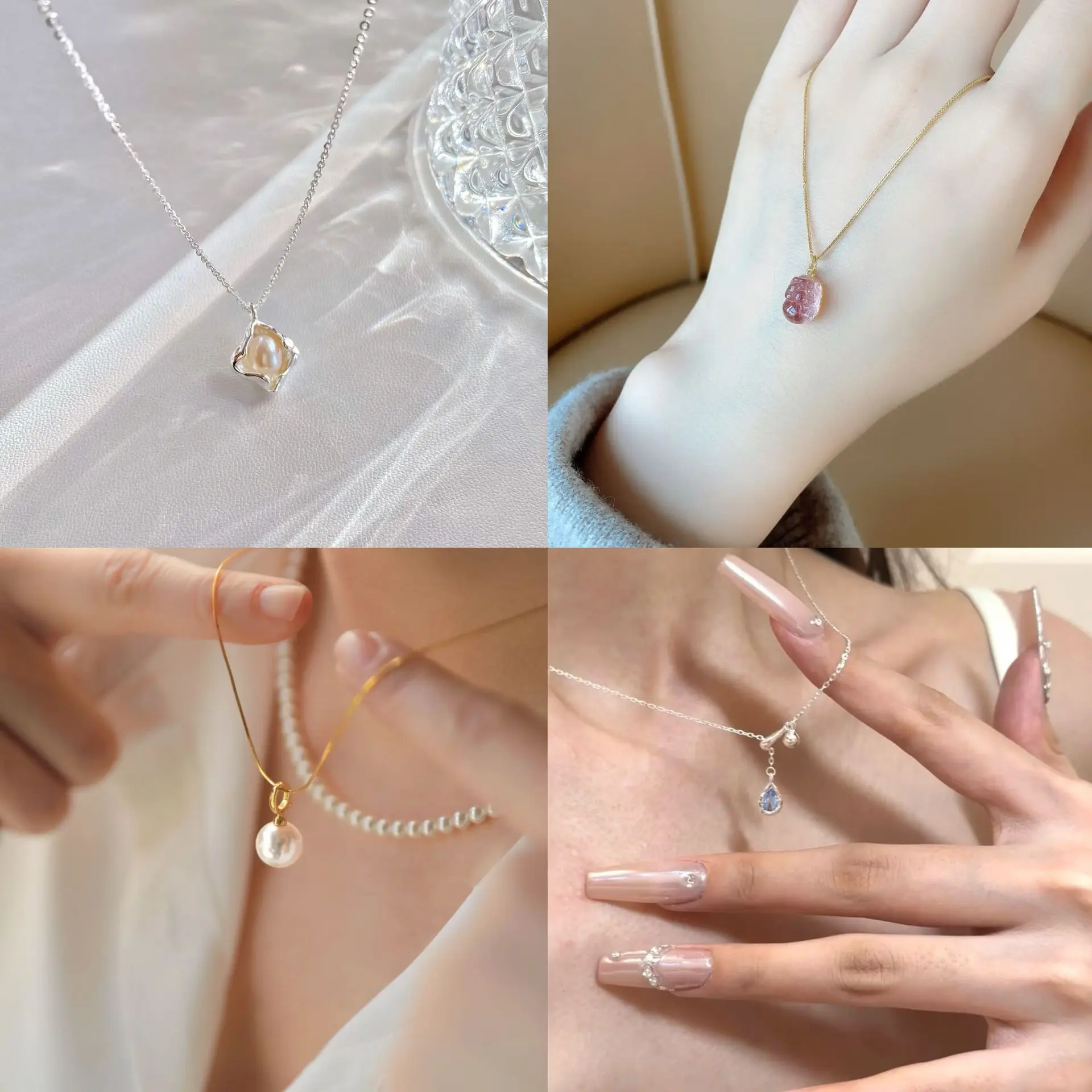 Titanium Steel Non-Fading Necklace for Women, Lightweight Luxury Unique Design Collarbone Chain, INS Style High-End Versatile Sweater Chain Accessory