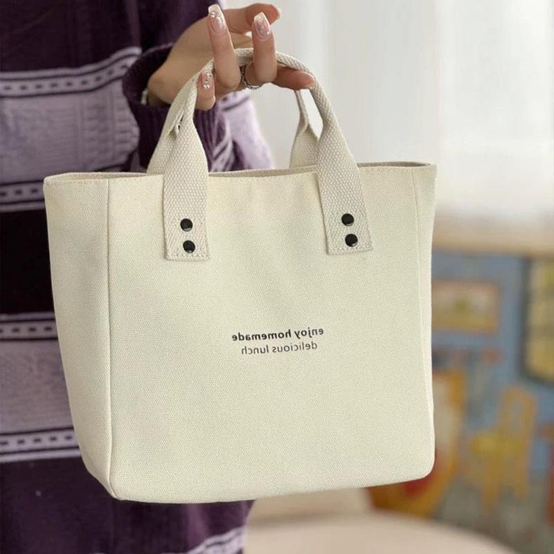Product Introduction of Canvas Tote Bag, For Women, Solid Color, Large Capacity, Suitable For Travel, Casual Style 20