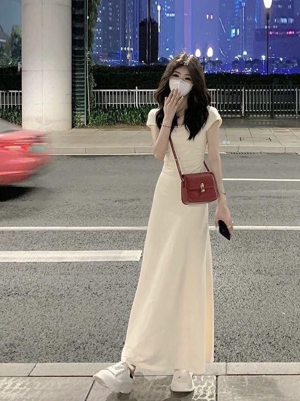 Product Introduction of Váy Màu Xám Phong Cách Pháp, Ngoại Cỡ, Thiết Kế Tiệc Trà Cổ Vuông, Váy Dài Bó Sát Eo, Hàng Mới Về, Dành Cho Phụ Nữ, Thích Hợp Cho Mùa Hè 7