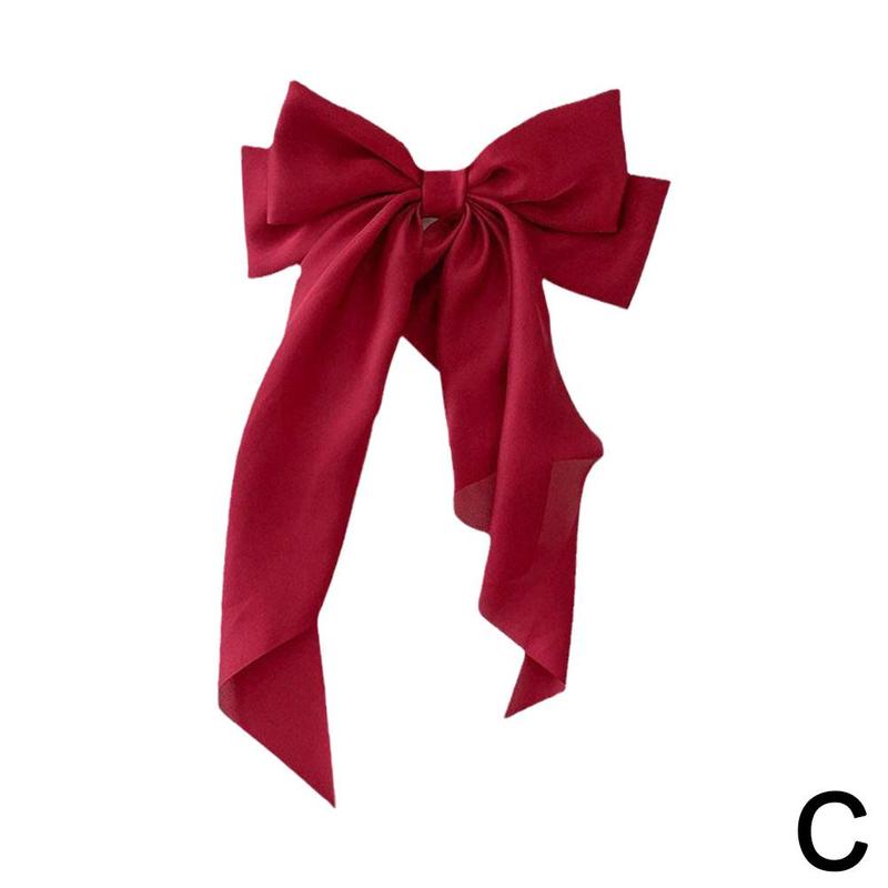Product Introduction of Korea Elegant Long Bow Hairpin Large Ribbon Hair Clip Ribbon Clip Bow Grip Floating Braid Clip S2H9 38