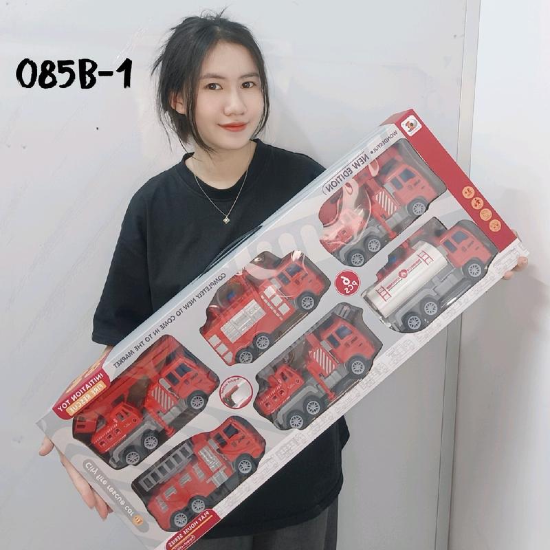 Set 6 xe công trình cứu hoả xe khủng long cho bé Toy Đồ Chơi