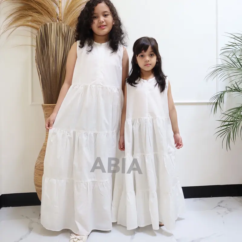 Dress Anak Perempuan Polos Hitam Putih 2