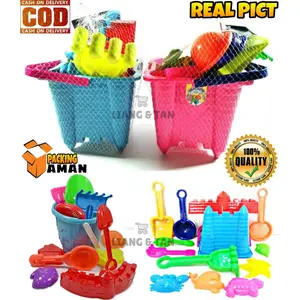 ( BISA COD ) PROMO UKURAN BESAR Mainan Anak Ember Istana Pasir Dan Cetakan Sekop Ikan Siput Teman Renang Pantai / Mainan Anak Laki Laki / Mainan Anak Perempuan SNI Murah