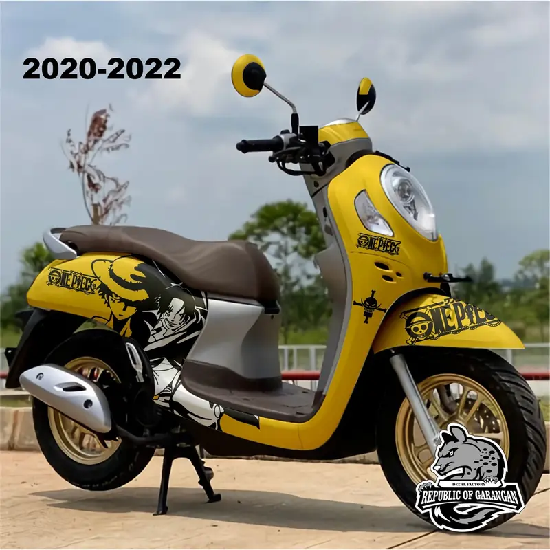 Decal stiker sticker motor New Scoopy / scoopy fi 2010-2022 full body costum sticker luffy one-piece Motorcycle 4