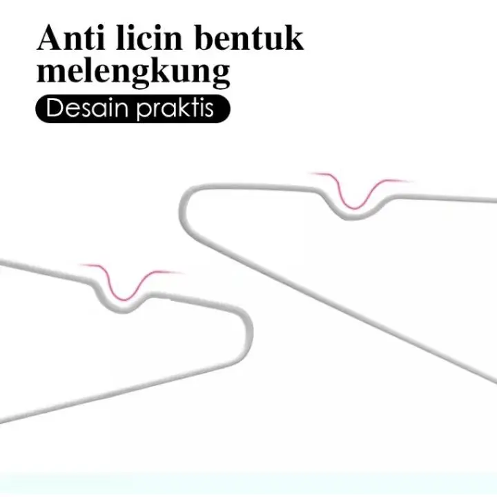 PROMO Gantungan Baju Isi 10 Pcs Warna Warni Hanger Kawat Coating Lapis Plastik Kuat Dan Lentur 6