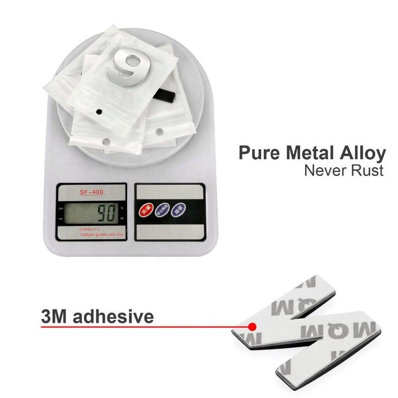 Product Introduction of 1 Pc 25mm Matt Black Metal DIY 3D Alphabet Letter Digital Number Emblem Sticker 21