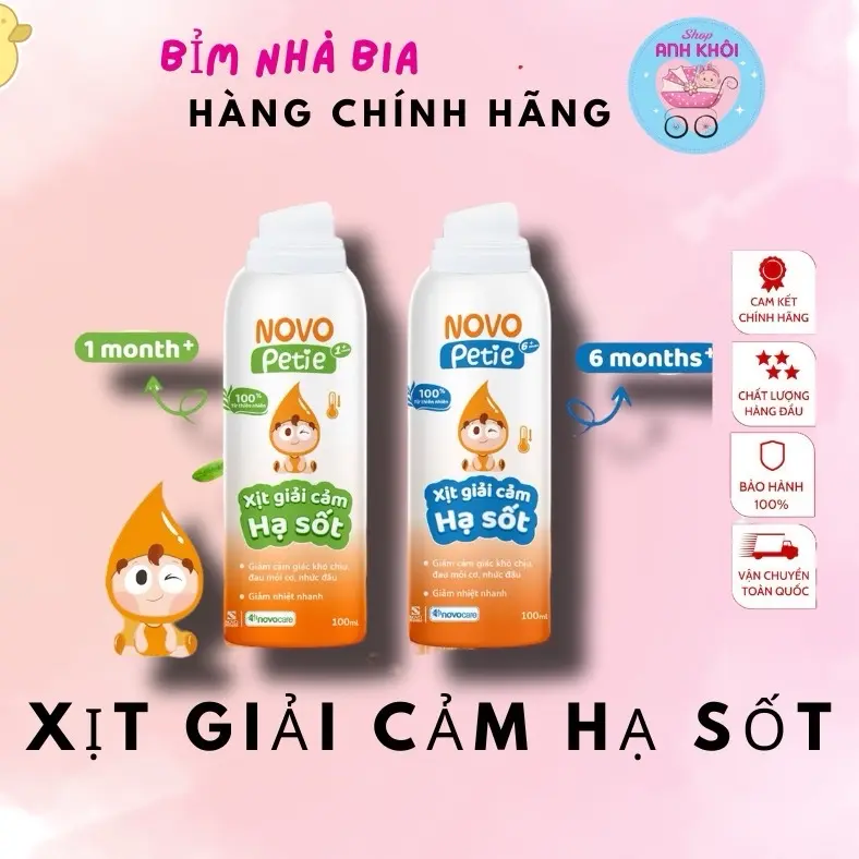 XỊT GIẢI CẢM HẠ SỐT NOVOPETIE CHO BÉ từ 1M+ TRỞ LÊN