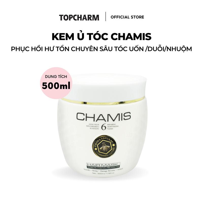 DEAL CHỚP NHOÁNG TRÊN LIVE Kem ủ tóc phục hồi tóc hư tổn hỗ trợ giúp tóc bóng khỏe mềm mượt CHAMIS 500ml hương nước hoa thơm dịu nhẹ Nữ Women Chăm Sóc Tóc