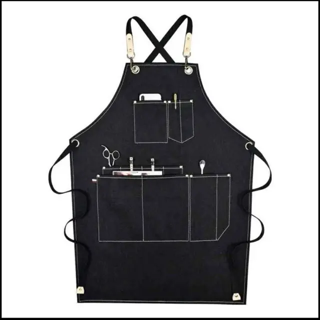 Apron Barista Celemek Barista Celemek Custom Barista Original Handmade Unisex Pria Wanita original Abu Abu