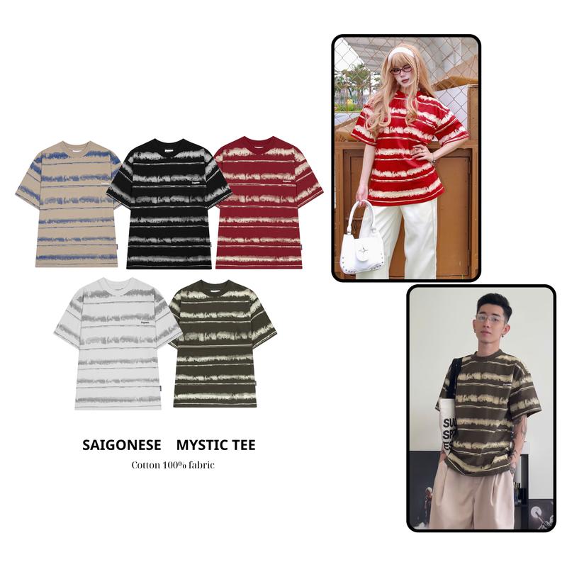 Áo Thun Mystic SAIGONESE Cổ Tròn Thun Cotton Form Rộng Unisex Nam Nữ Menswear