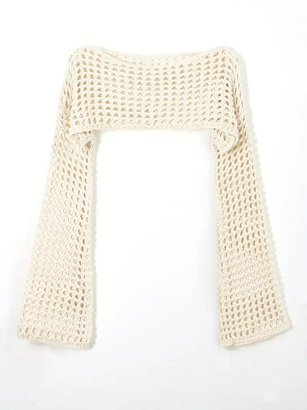 Casual Print Hollowed Out Split Joint Off the Shoulder Tops Casual Print Hollowed Out Split Joint Off the Shoulder Tops