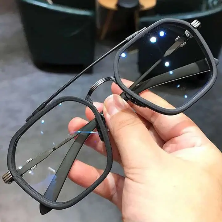 Vintage Pliot Glasses Frame for Female Male Glasses Fashion Trendy Eyewear Metal Eyeglasses
