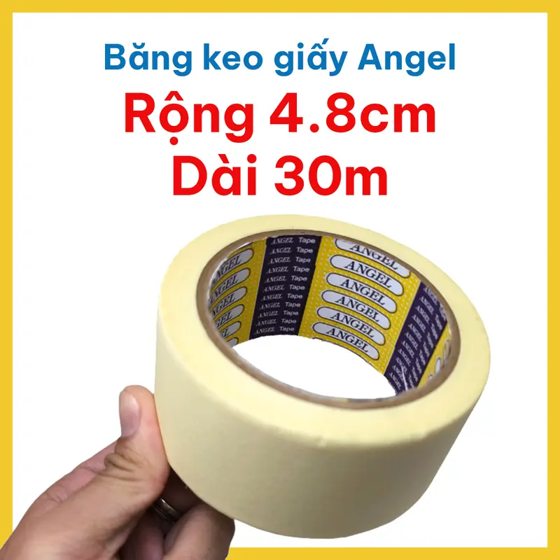 Băng keo giấy dài 30m, bề rộng 2.4cm và 4.8cm, keo dính tốt 2