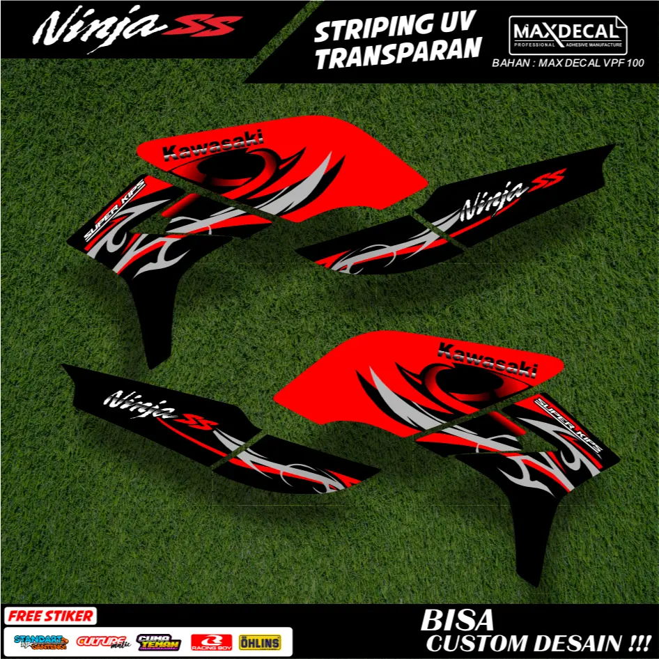 striping ninja ss r new transparan biru putih merah kuning hitam hijau variasi sicker ninja ssr n-1