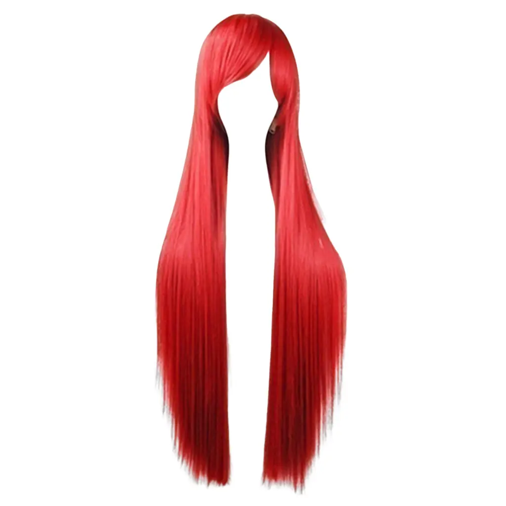 furgvhf- Fashion Girls Women Long Cosplay Oblique Bangs Straight Full Wigs Hair Extension