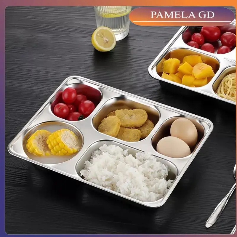Khay Cơm Phần inox 5 Ngăn Sâu - Lớn Cho Sinh Viên, Văn Phòng Loại Dầy - PAMELA