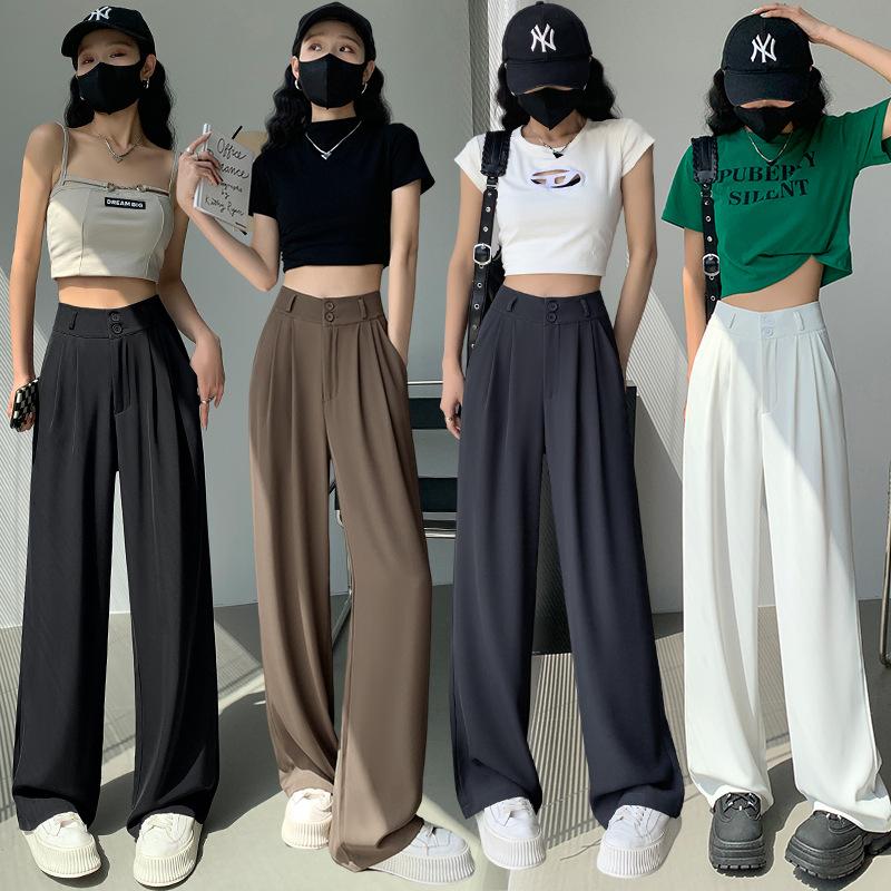Quần suông ống rộng dài tôn dáng, lưng cao 2 cúc tôn vòng 3 (không chun co giãn), chất gold Hàn mềm mướt chống nhăn đủ 5 màu có big size - Top Women Pants 0
