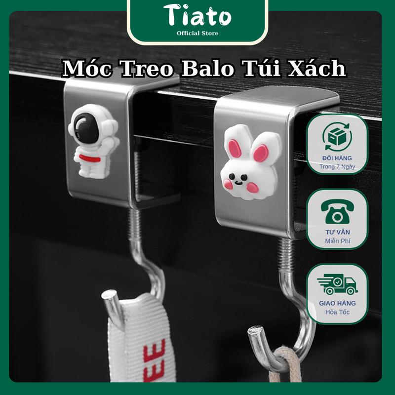 Móc treo balo túi xách, móc treo đồ cạnh bàn có thể xoay điều chỉnh dễ dàng - TIATO STORE Treo Tường 0