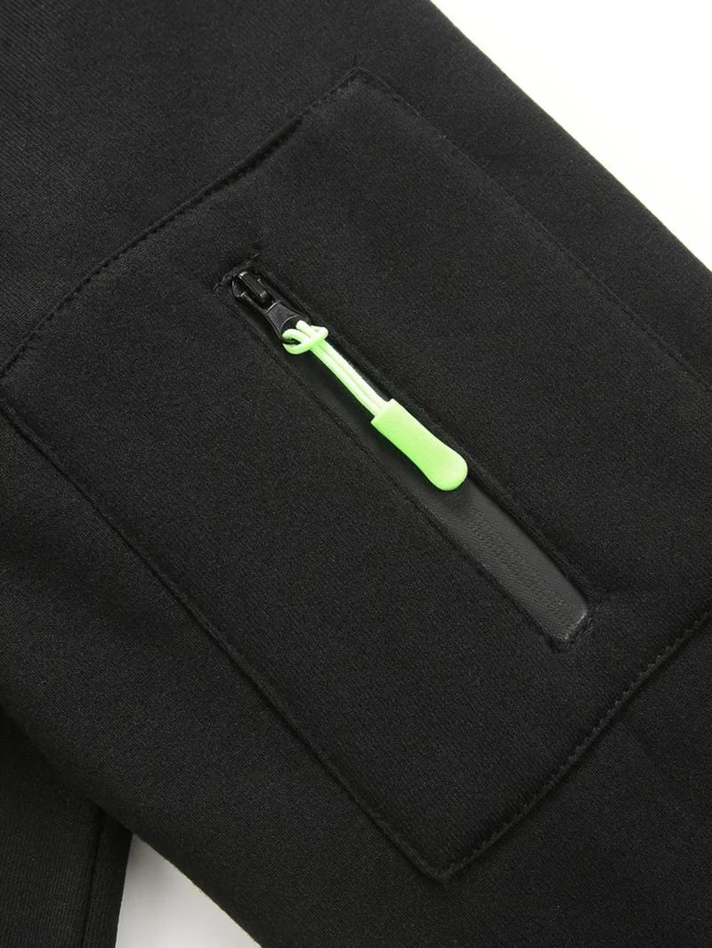 Product Introduction of Men's Solid   Pocket Hoodie & Drawstring Waist Sweatpants Two-piece Set, Regular Fit Casual Fashion Cozy Breathable Men Two-piece Outfits for Spring & Fall 7