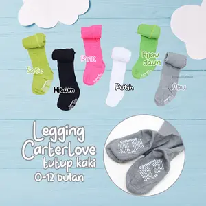 (SNI) Legging Cotton Rich Carter Love Tutup Kaki / Leging Baby New Born Celana Bayi 0-3 3-6 6-12 Bulan Katun Rib Lejing Polos Buka Tutup Kaki Laging Baru Lahir Kiosbalitafawa Bunda White