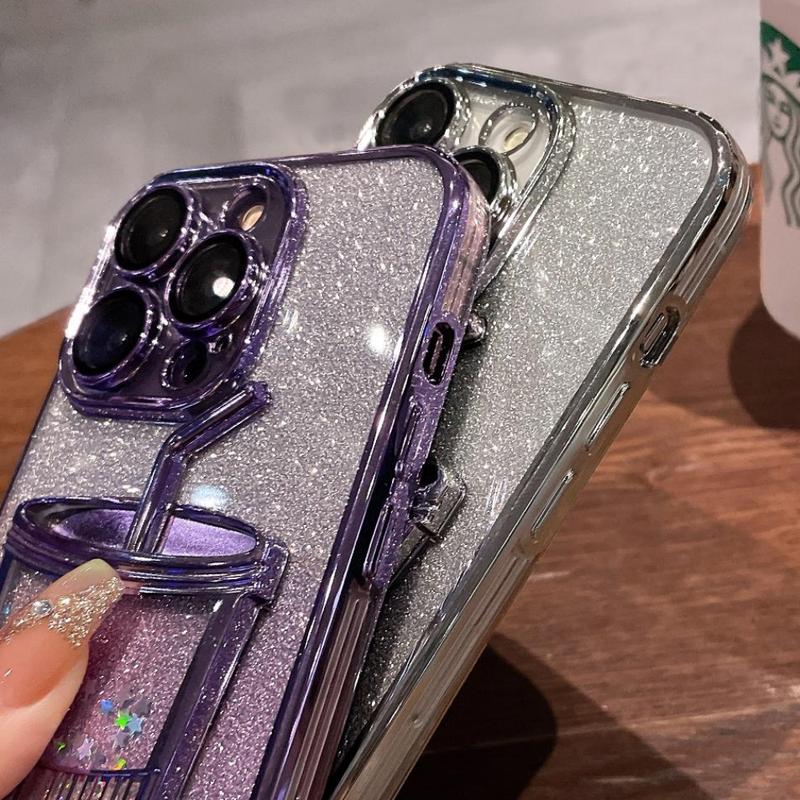 Product Introduction of Aesthetic quicksand cup plating glitter TPU camera case for iPhone 13 14 12 Pro max with lens protection shockproof soft back cover 24