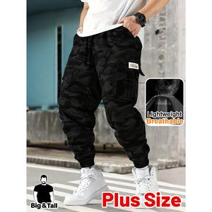Pantalones exteriores de camuflaje HIDKAT para hombres grandes y altos, con impresión resistente, múltiples bolsillos, ajuste regular transpirable | Ropa para caza y aire libre (primavera/verano/otoño, talla grande)
