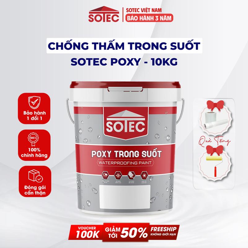 Keo Trong Suốt SOTEC - POXY 10 Lít Kg Chống Thấm Sàn Nhà Vệ Sinh Sàn Nhà Tắm Gạch Men Gạch Đỏ Bề Mặt Gỗ Sành Sứ Đá Tự Nhiên.