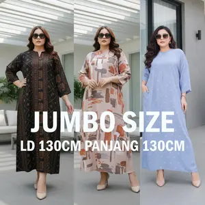 Daster Jumbo Bahan Rayon Resleting Pakaian Wanita cantik mama muda anggun ungu sampai bawah