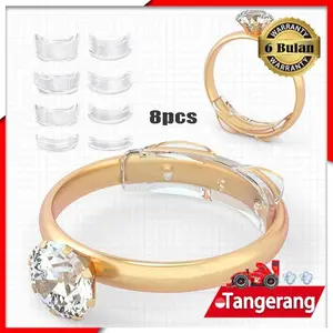 8PCS/set Pengecil Cincin Silicone Transparan Ukuran Cincin Bahan Silikon