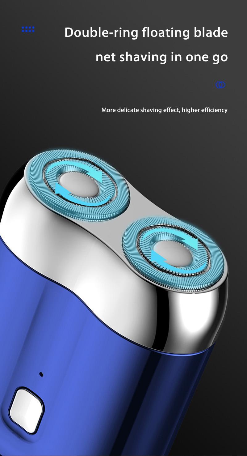 Product Introduction of Those Mini Shaver On-the-Go, Portable Alloy Electric Shaver for Men, Cordless Travel Shaver, Dry Shaver, USB Rechargeable Electric Razor, Ipx7 Waterproof, Easy Cleaning, Battery Indicator Facial Silky 19