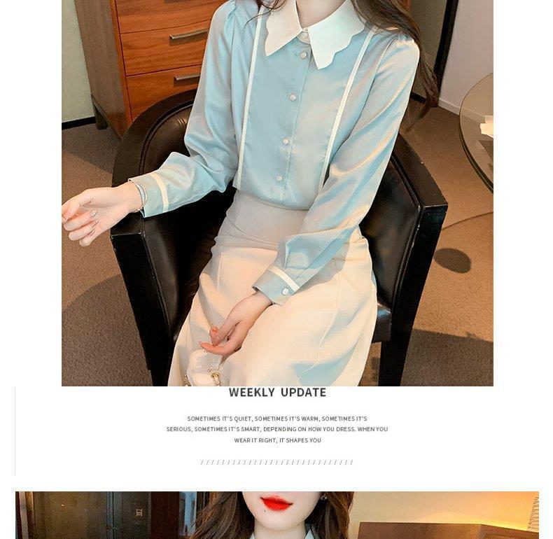Product Introduction of Áo Voan, Dài Tay, Phong Cách Mùa Thu, Quần Áo Mùa Thu Nữ Chuyên Nghiệp, Hàng Mới Về 2024, Thời Trang Và Sành Điệu, Áo Sơ Mi Nữ Women Top Shirt 9