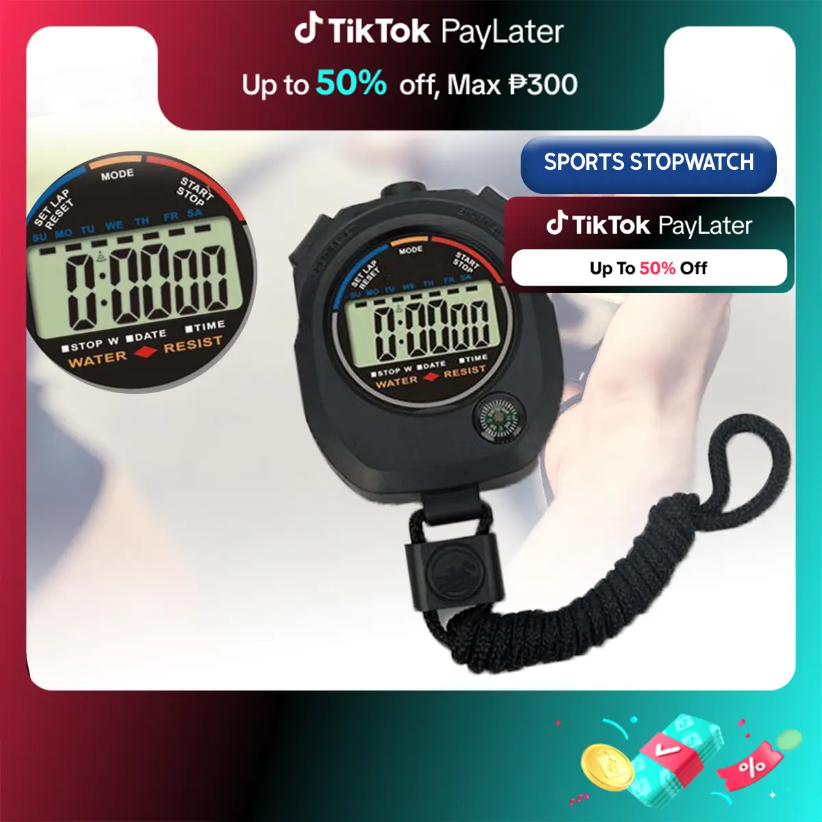 KEMILNG Digital Professional Handheld LCD Chronograph Sports Stopwatch Stop Watch