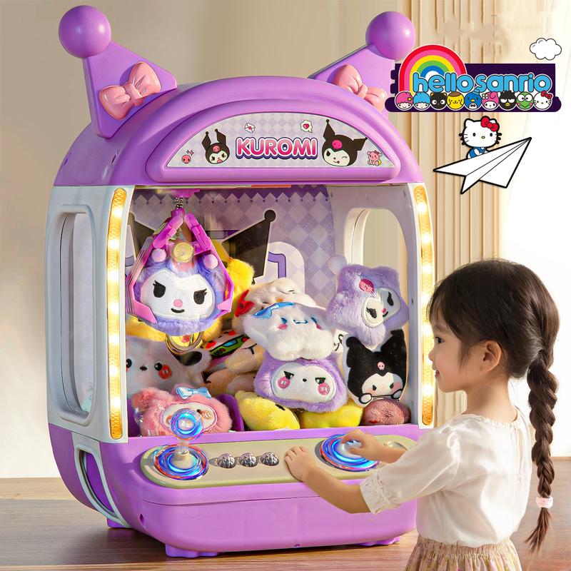 Máy Gắp Thú Mini Kuromi Hello Kitty Kích Thước Lớn Có Nhạc Và Đèn Xu Đếm Thời Gian Tặng Kèm Nhiều Thú Bông Cho Trẻ Em