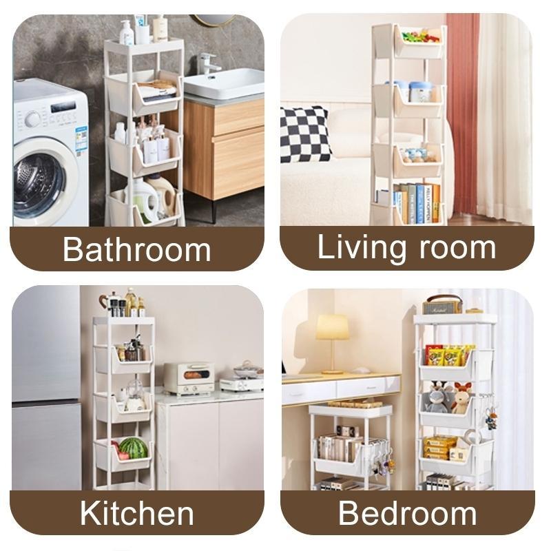Multi-Functional Organizer Rack Trolley Cart Shelf Table Storage Rack ...