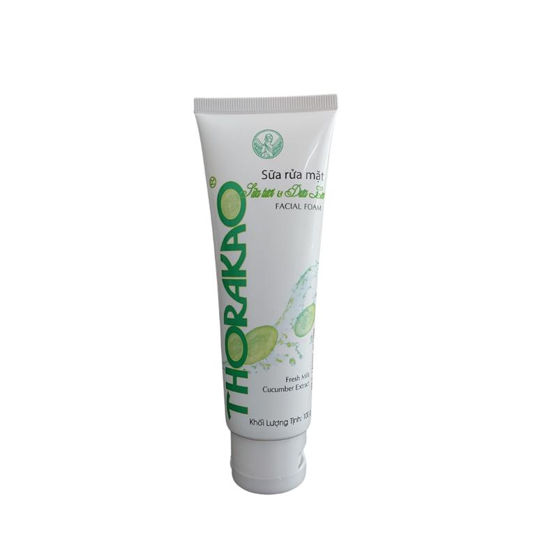  Sữa rửa mặt sữa tươi và dưa leo Thorakao 100g giúp dưỡng ẩm mịn da Skincare 
