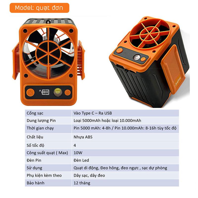  Quạt Tích Điện Mini Đeo Thắt Lưng F13 Kiêm Sạc Dự Phòng Dung Lượng Lớn Đèn Led Pin Trâu Nhỏ Gọn Chắc Chắn #quatdien #quattichdien #quatmini #sac #10000mAh 