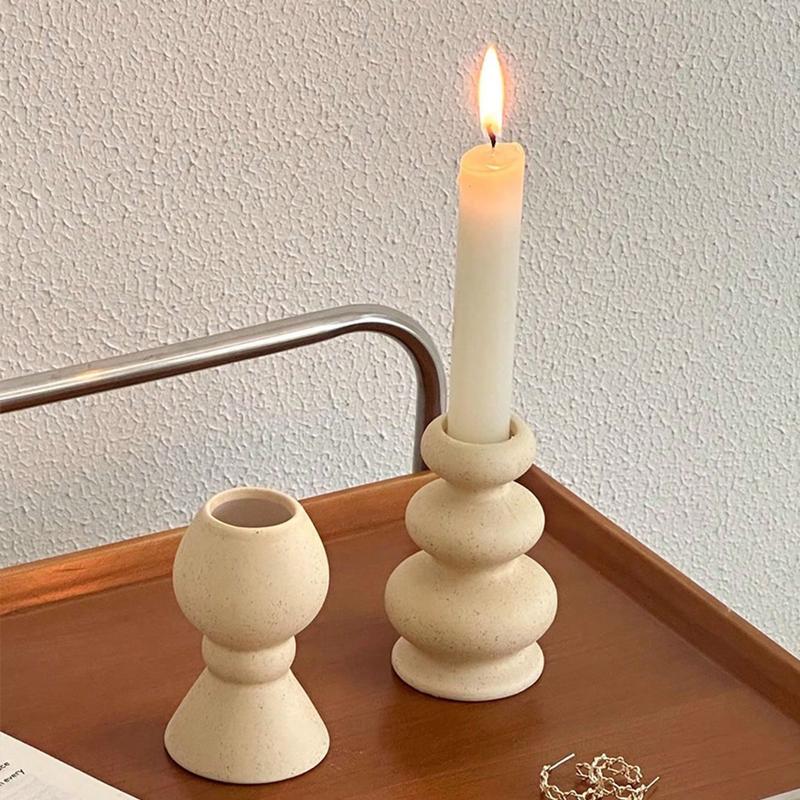 Product Introduction of Ceramic Candle Holder, 1 Count Vintage Candlestick Holder, Decorative Candle Holder for Home Decor, Gift Ideas, Ornaments 2