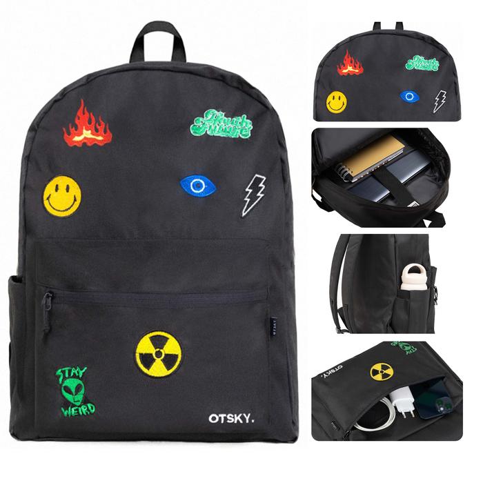 Otsky Ransel Promo Otsky Backpack Tas Ransel Emoticon Bordir Premium Pria & Wanita ...