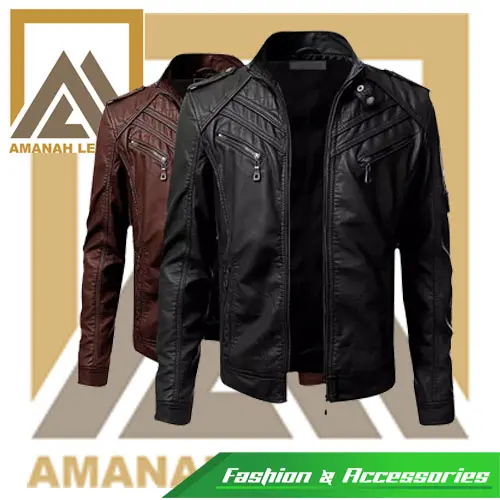 Jaket Kulit Pria Original Elegant Brownie ARL 033 Silverstone RFLA Ariel Noah